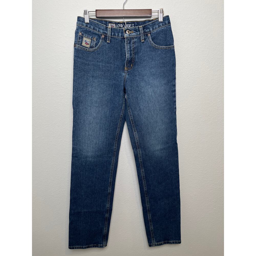 Cruel Girl Low Rise Slim Bootcut Jeans Size 9 Long Dark Wash Western Denim Y2K